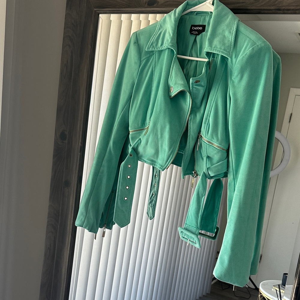 bebe Teal Moto Jacket
